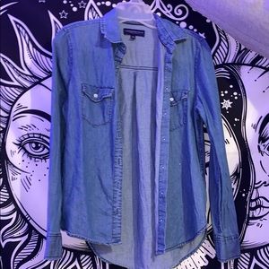 Aeropostale Blue Jean Button Down Long Sleeve